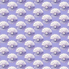 Lilac seashell coordinate of seashell scallops and pearls to coordinate with lilac petal solids 