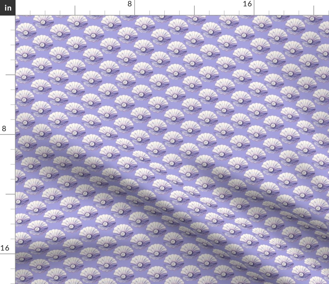 Lilac seashell coordinate of seashell scallops and pearls to coordinate with lilac petal solids 