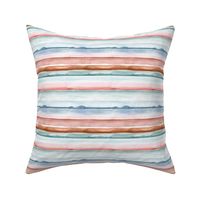 Relaxing watercolor stripes painting Copper Pastel pink blue Micro