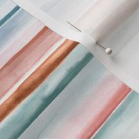 Relaxing watercolor stripes painting Copper Pastel pink blue Micro