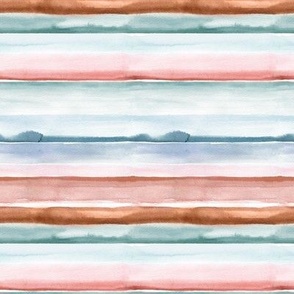 Relaxing watercolor stripes painting Copper Pastel pink blue Micro