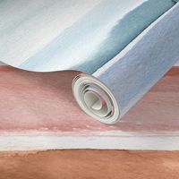 Relaxing watercolor stripes painting Copper pastel pink blue Small