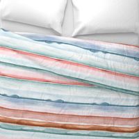 Relaxing watercolor stripes painting Copper pastel pink blue Medium CoordinatingFloralPastels