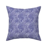 Doves and flowers lace in Periwinkle blue