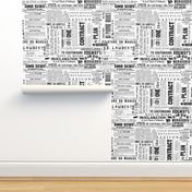 Old Print  And News Typography Pattern Smaller Scale