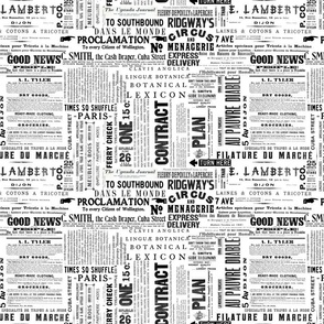 Old Print  And News Typography Pattern Smaller Scale