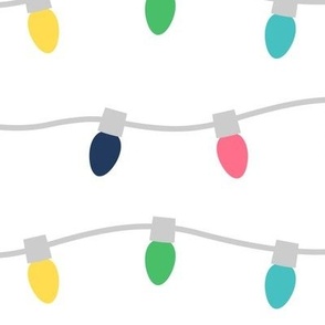 string lights rainbow with navy XL - colorful christmas