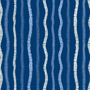 Plant stripes - navy blue