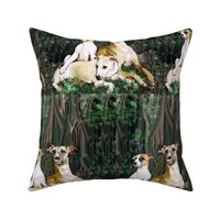 Whippets in The Woods fabric