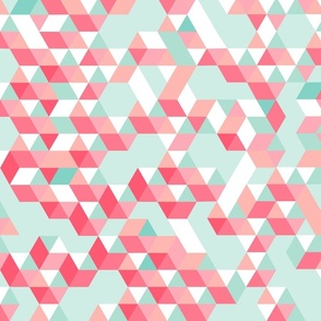 Geometric Illusion 2 - Aqua Pink Medium