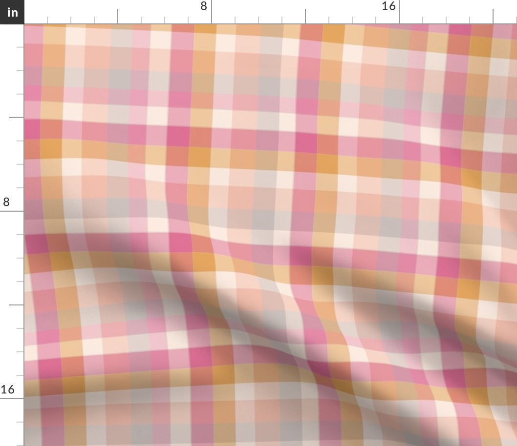 light plaid pink and peach