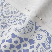  lilac and white lace design with doves and flowers to coordinate with Spoonflower petal solid lilac