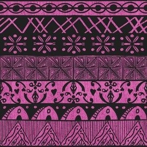 Monochrome linen effect pink geometric 6” repeat stripes