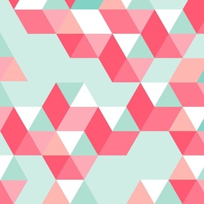 Geometric Illusion 2 - Aqua Pink Large