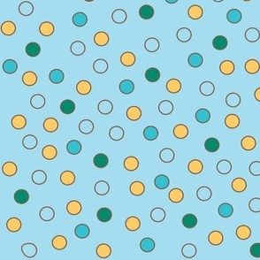 24" LARGE Retro Aqua Confetti Dots