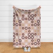 colorful apricot brown circles (jumbo) on rose wallpaper