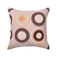 colorful apricot brown circles (jumbo) on rose wallpaper