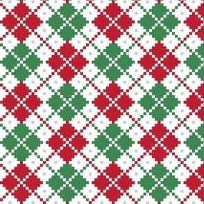 argyle red green LG - christmas knits