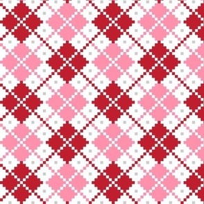 argyle red pink LG - christmas knits