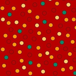 24" LARGE Retro Paprika Confetti Dots