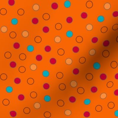 24" LARGE Retro Persimmon Confetti Dots