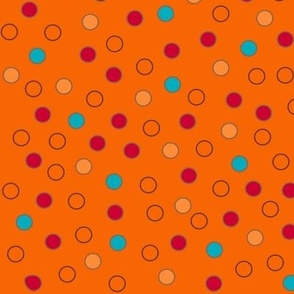 24" LARGE Retro Persimmon Confetti Dots
