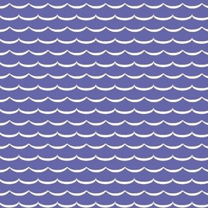 Periwinkle purple and white scallop fabric or wallpaper