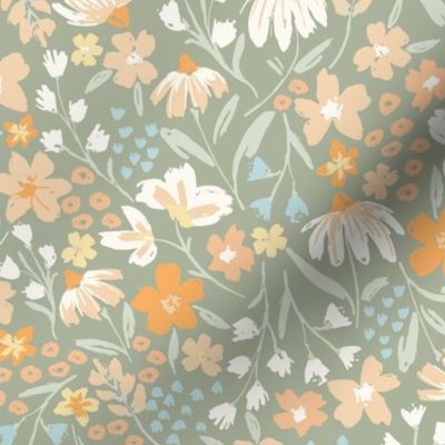 Spring Blooms- Medium Thyme Multi- Hufton Studio