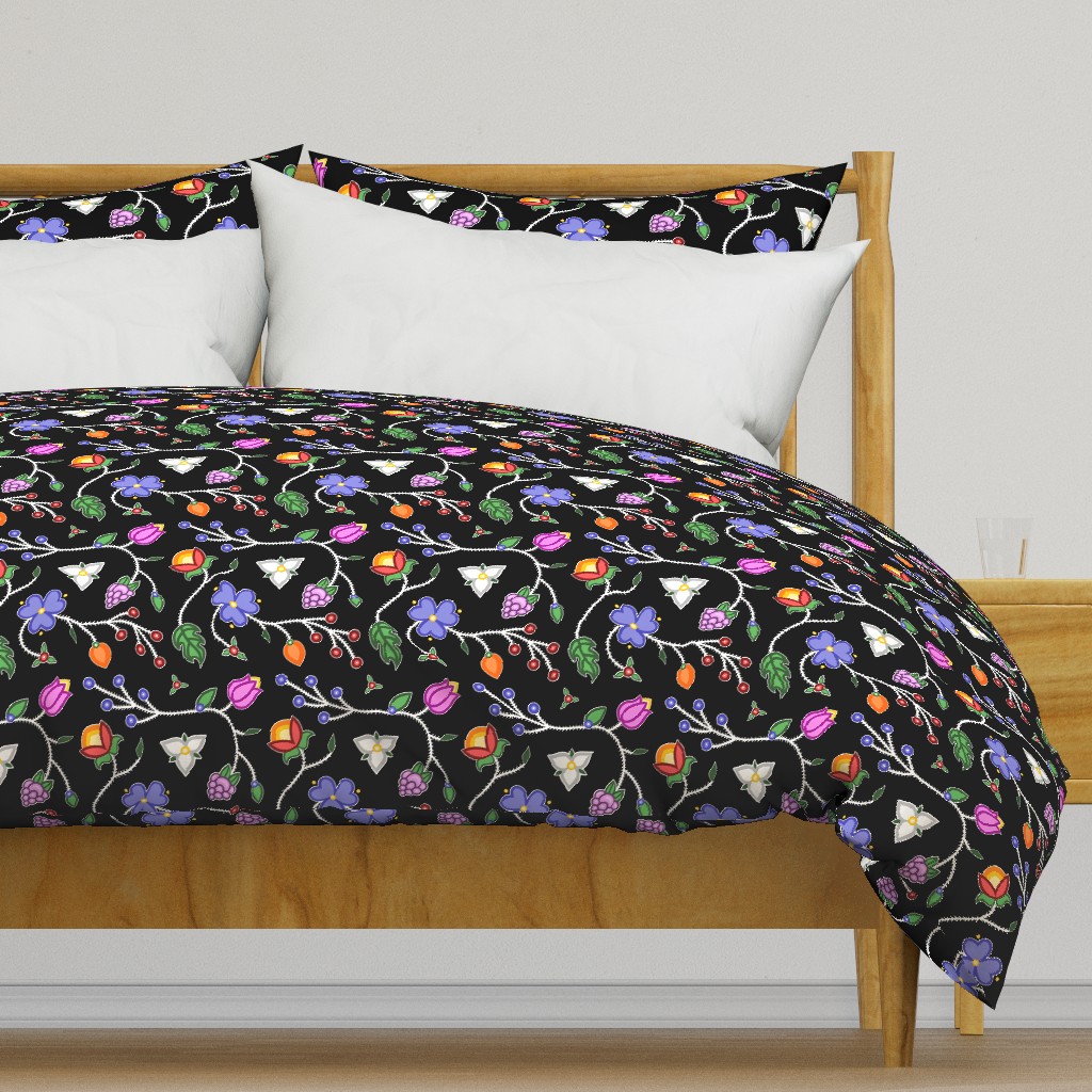 Traditional Ojibwe Floral Fabric Native American Style Design