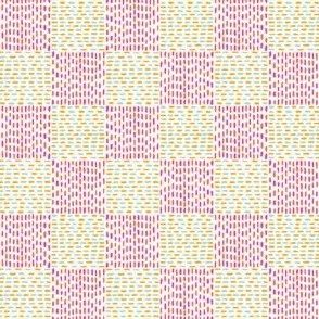 Embroidered Checks Hand Sewing Stitches Quilting - Ditsy Scale