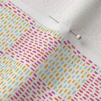 Embroidered Checks Hand Sewing Stitches Quilting - Small Scale - Light Background