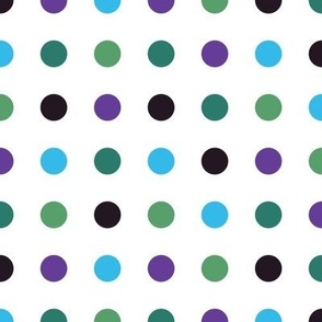 peacock polka dots
