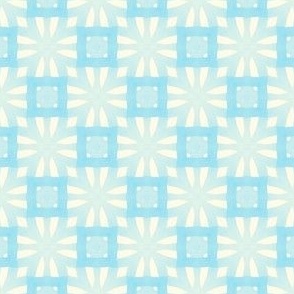 Vintage Blue Geometric Squares
