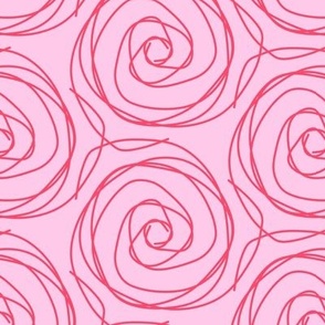 Pink on Pink Swirlies - Large Scale