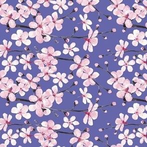 cherry blossom on Periwinkle 