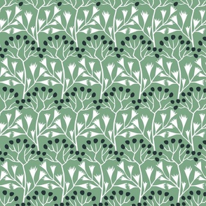 Vintage inspired flower pattern sage green