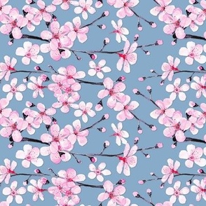 cherry blossom on blue 