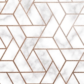 geometric grid  White + bronze