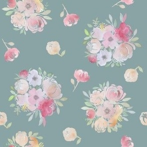 watercolour floral bouquet print design
