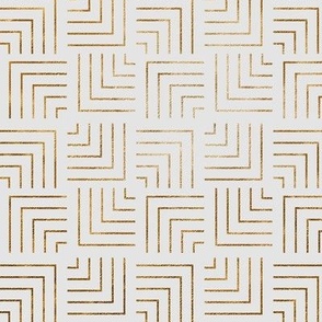 Art Deco rectangle mosaic gold and white