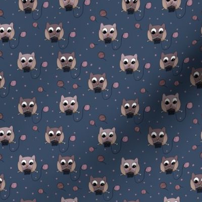 Owls knitting print design