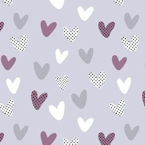 pop art hearts - light lilac-gray