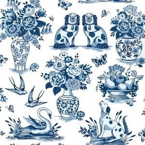 China blue on white