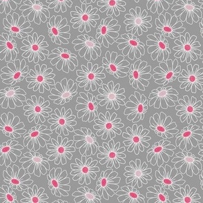pink grey flower print