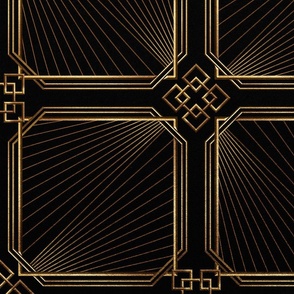 THE GATSBY COLLECTION - ART DECO QUADRATE IN BLACK AND GOLD