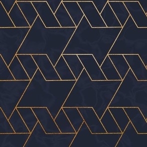 Art Deco Navy Gold geometric lines 