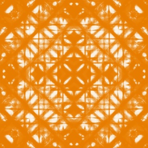 Shibori tie dye diamonds orange