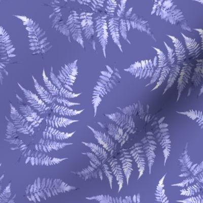 Lavender Ferns on Periwinkle