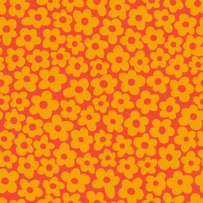 Groovy Floral- Yellow & Red