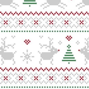 fair isle reindeer red green LG - christmas knits